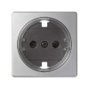 82043-33 Накладка на 2-х полюсн. розетку 2P+E с заземл. с уменьш.глубиной уст., S82,82Н,82Д,алюминий Simon