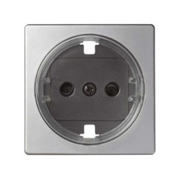82043-33 Накладка на 2-х полюсн. розетку 2P+E с заземл. с уменьш.глубиной уст., S82,82Н,82Д,алюминий Simon