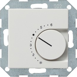 039103 Терморегулятор с размыкающим контактом 24V/10 (4)A белый глянец Белый Gira