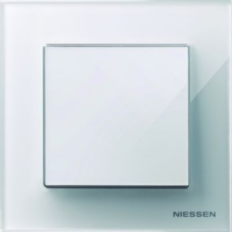 8571 CB Рамка Sky Белое стекло 1-постовая ABB