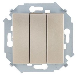 1591391-034 Выключатель трехклавишный, 10А 250В, винтовой зажим, шампань Simon 15