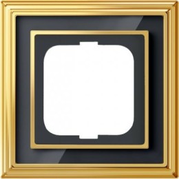 1754-0-4565 Рамка Dynasty Латунь полированная, черное стекло 1-постовая ABB