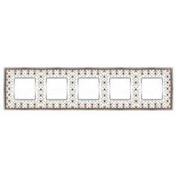FD01344MACB Рамка Vintage Porcelain Brown LYS / Хром 4-постовая Fede