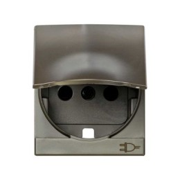 82090-54 Накладка с защитными шторками и крышкой на розетку с заземляющим контактом, S82C, шампань Simon