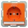 47506014 Штепсельная розетка SCHUKO с полем для надписи и оттиском EDV цвет: оранжевый, бархат с надписью "ZSV", Q.1 Berker