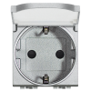 NT4141PW LivingLight Розетка 2К+З с крышкой, алюминий Bticino