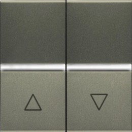 N2244 CV Механизм выключателя жалюзи кнопочный, без фиксации, 2-модульный, серия Zenit, цвет шампань, ABB