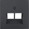14091606 Центральная панель для UAE/E-DAT Design/Telekom розетка ISDN цвет: антрацит, матовый B.1/B.3/B.7 Glas Berker