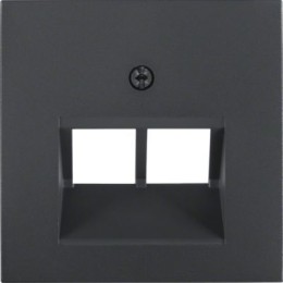 14091606 Центральная панель для UAE/E-DAT Design/Telekom розетка ISDN цвет: антрацит, матовый B.1/B.3/B.7 Glas Berker