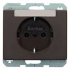 47390001 Штепсельная розетка SCHUKO с полем для надписей цвет: коричневый, с блеском Arsys Berker