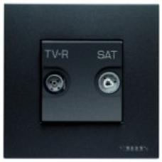 N2251.3 AN Розетка TV-R-SAT одиночная с накладкой, серия Zenit, цвет антрацит, ABB N2251.3 AN Розетка TV-R-SAT одиночная с накладкой, серия Zenit, цвет антрацит, ABB