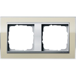 0212776 Рамка Event Clear Песочный / Алюминий  2-постовая Gira