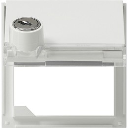 069466 Плата с крышкой с замком и полем для надписи (выбранные замыкания) Белый Gira TX44