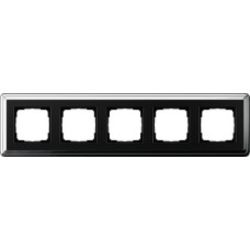 0215642 Рамка Classix Хром / Черный 5-постовая Gira 0215642 Рамка Classix Хром / Черный 5-постовая Gira