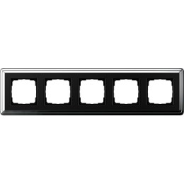 0215642 Рамка Classix Хром / Черный 5-постовая Gira