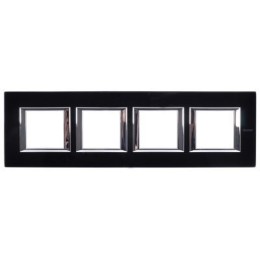 HA4802M4HVNN Рамка Axolute Квадрат Черное стекло 2+2+2+2 модуля Bticino