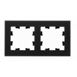 ATN331002 Рамка двойная Schneider Electric Atlasdesign Nature, матовое черное стекло