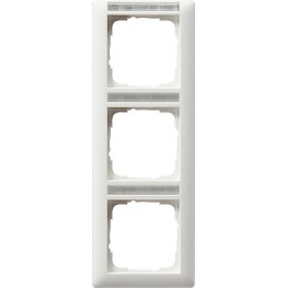 110327 Рамка Standard 55 Белый матовый с полем для надписи 3-постовая вертикальная Gira