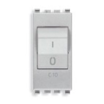 20405.10.N Выключатель термомагнитный 1p+n c10 120-230v, серебро матовое Vimar Eikon