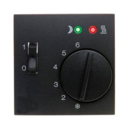 16721606 Центральная панель с регулирующей кнопкой, клавишей и линзами цвет: антрацит, матовый B.1/B.3/B.7 Glas Berker