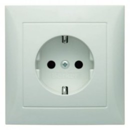 47428989 Штепсельная розетка SCHUKO с крышкой цвет: полярная белизна, с блеском S.1 Berker