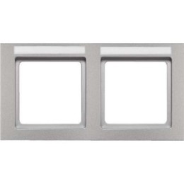 10226094 Рамка с полем для надписей Q.3 Алюминий с эффектом бархата 2-постовая Berker