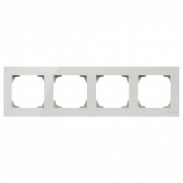 8574 CB Рамка Sky Белое стекло 4-постовая ABB