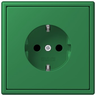 LC1520KI32050 Les Couleurs® Le Corbusier SCHUKO®-розетка со встроенной повышенной защитой от прикосновения vert fonce Jung