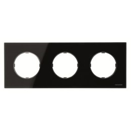 8673 CN Рамка Skymoon Черное стекло 3-постовая ABB