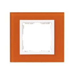 82617-65 Рамка декоративная, 1 пост, Simon 82 Nature, Стекло, оранжевый-белый