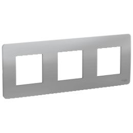 NU200630 Рамка Unica Studio Алюминий 3-постовая Schneider Electric