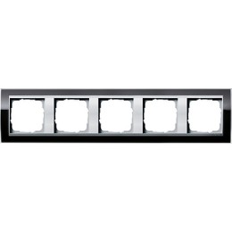 0215736 Рамка Event Clear Черный / Алюминий 5-постовая Gira