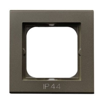 RH-1R/40 Рамка Ospel Sonata Шоколадный металлик  1-постовая для выключателя IP-44