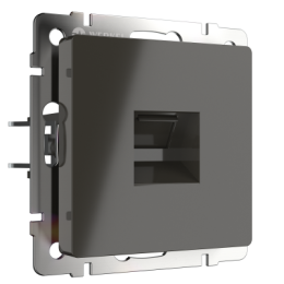 WL07-RJ-11 Телефонная розетка  RJ-11  (серо-коричневый) Antik Werkel a029854