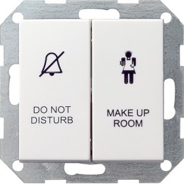 110403 Выключатель для отелей 2-клавишный белый глянец Белый Gira