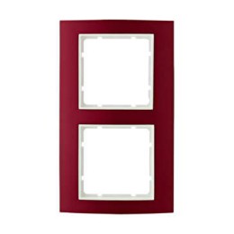 10123022 Рамка B.3 Красный / Полярная белизна 2-постовая вертикальная Berker