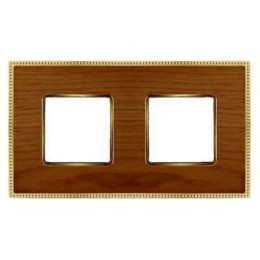 FD01452COB Рамка Belle Epoque Wood Cherry / Bright gold 2-постовая гор/верт. Fede