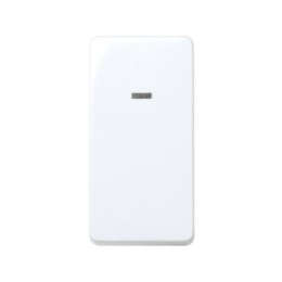 27254-64 Выключатель одноклавишный проходной с 3-х мест с подсветкой, 10А 250В, узкий модуль, Simon 27, белый