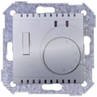 82504-33 Термостат с датчиком в пол (зондом) с выключателем, S82,82N, алюминий Simon