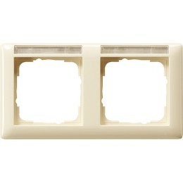 109201 Рамка Standard 55 Кремовый глянец, с полем для надписи 2-постовая Gira
