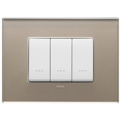 22653.77 Рамка Eikon EXE Коричневый опал 3-модульная Vimar