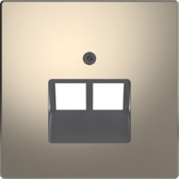 MTN4522-6050 D-life центральная накладка для розетки 2-ной RJ45, никель Merten