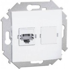 1591563-030 Розетка компьютерная RJ45 кат.6а (АМР, FTP), белый Simon 15 1591563-030 Розетка компьютерная RJ45 кат.6а (АМР, FTP), белый Simon 15