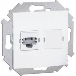 1591563-030 Розетка компьютерная RJ45 кат.6а (АМР, FTP), белый Simon 15