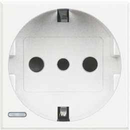 HD4140 Axolute Розетка 2К+З, 10/16 А с центральным и боковыми заземляющими контактами Schuko, с защитными шторками Bticino