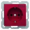 47438922 Штепсельная розетка SCHUKO с надписью цвет: красный, с блеском S.1/B.3/B.7 Glas Berker
