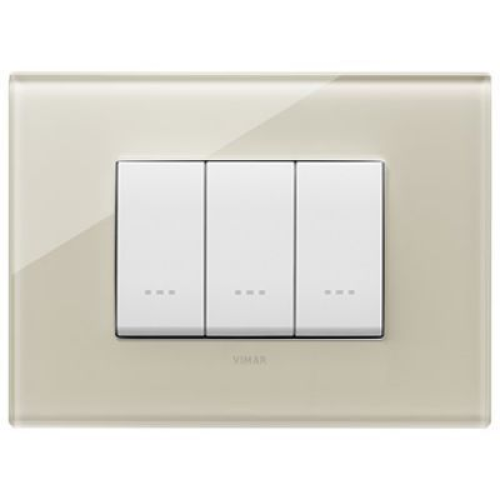 22653.72 Рамка Eikon EXE Бежевый 3-модульная Vimar