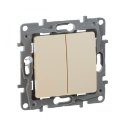 672302 Выключатель двухклавишный - Etika - 10 A - 250 В~ - слоновая кость Legrand