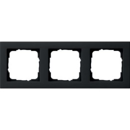 021309 Рамка установочная E2 Черный матовый 3-постовая Gira