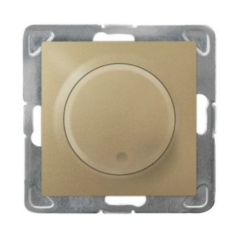 Ospel Impresja Золотой металлик Светорегулятор поворотно-нажимной для нагрузки лампами накаливания и галогенными LP-8Y/m/28